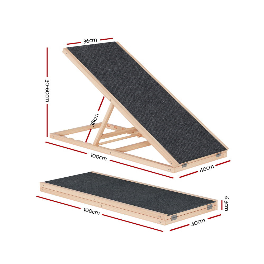 The Zoda EasyStep™ Adjustable Wooden Pet Ramp