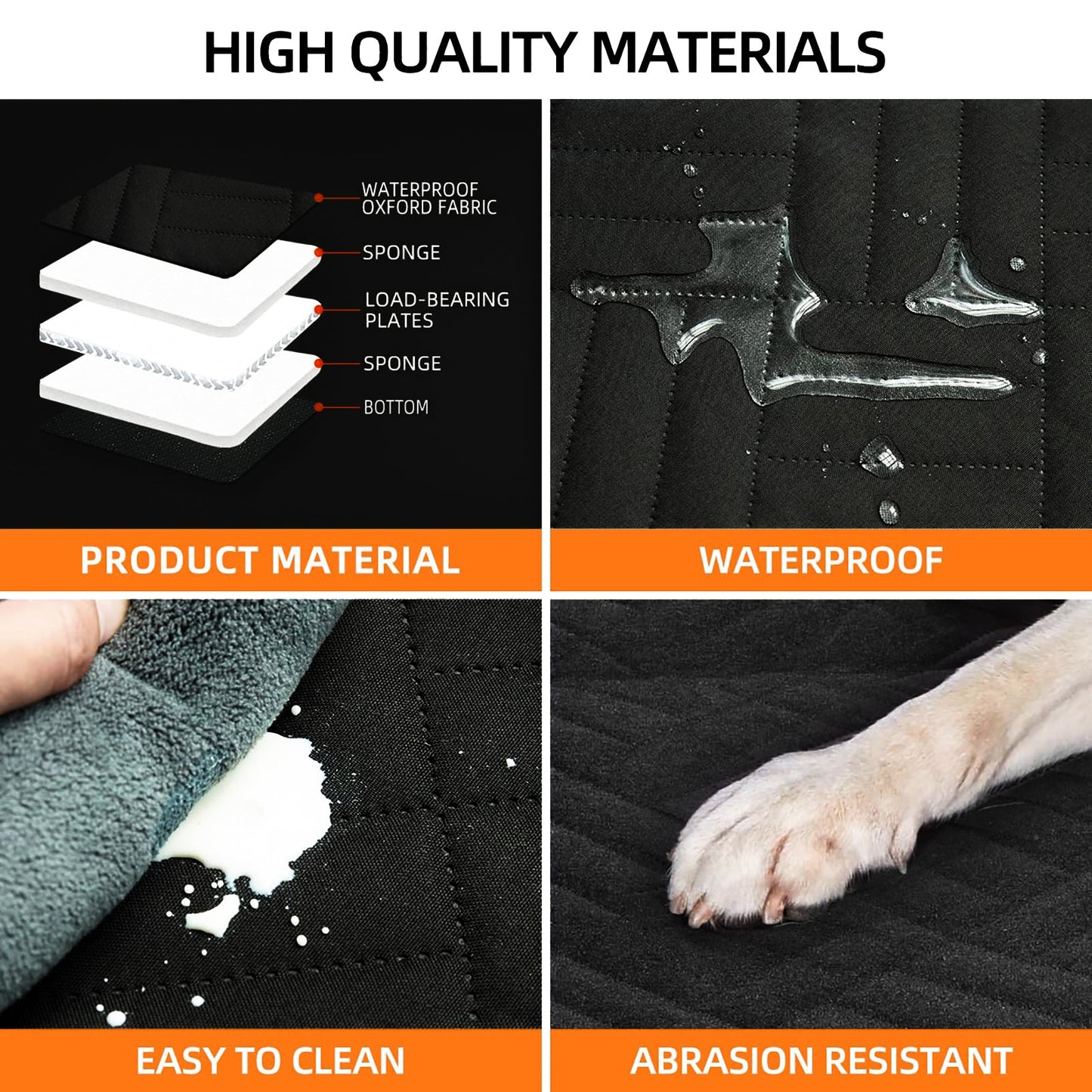 Zoda CloudTravel™ Hard Bottom Seat Extender & Hammock | Waterproof Bridge for Dogs (Black)