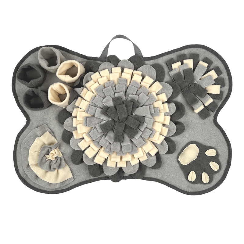 The Zoda BrainyMat™ Bone Snuffle Mat | Grey Edition