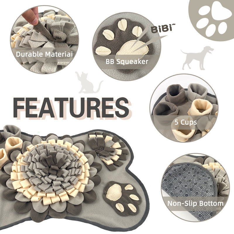 The Zoda BrainyMat™ Bone Snuffle Mat | Grey Edition