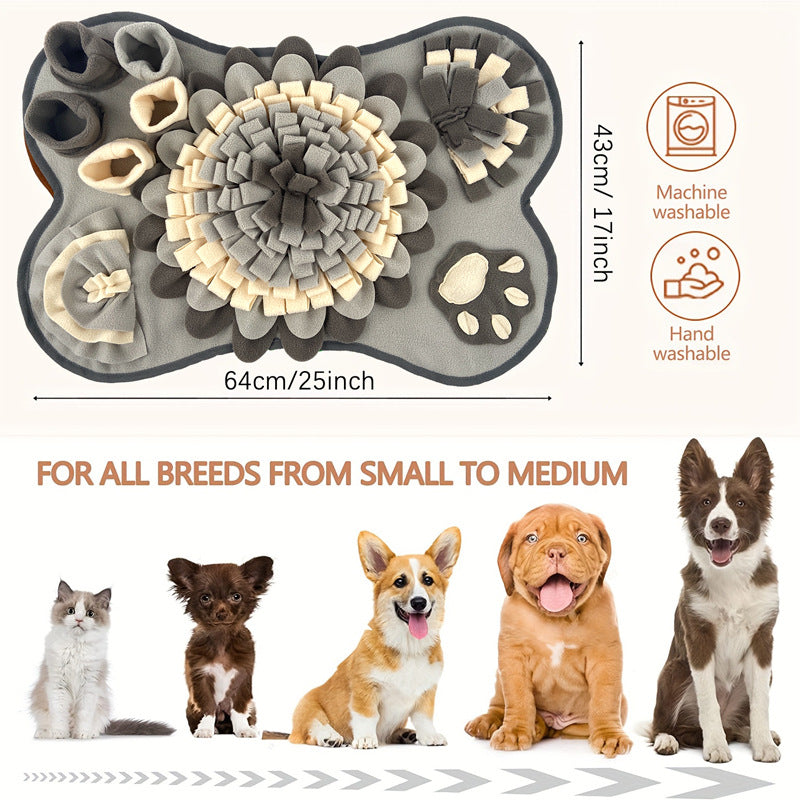 The Zoda BrainyMat™ Bone Snuffle Mat | Grey Edition