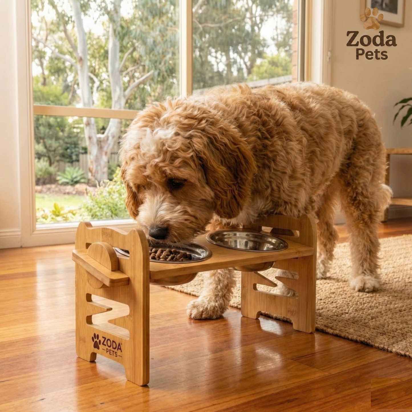 The Zoda EcoRise™ Adjustable Bamboo Feeder | Sustainable Elevated Bowls